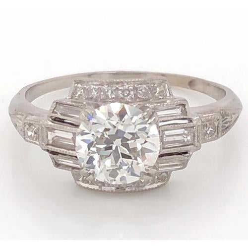 White Gold Diamond Ring 3.50 Carats Milgrain F Vs1 Vvs1 Jewelry New Engagement Ring