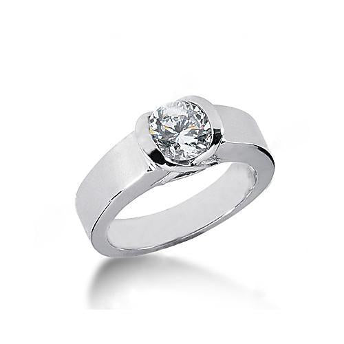 New Sparkling Unique Solitaire White Gold Diamond Anniversary Ring 