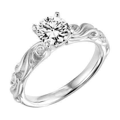 White Gold Engagement Ring 2.50 Ct Round Brilliant Cut Diamonds Engagement Ring