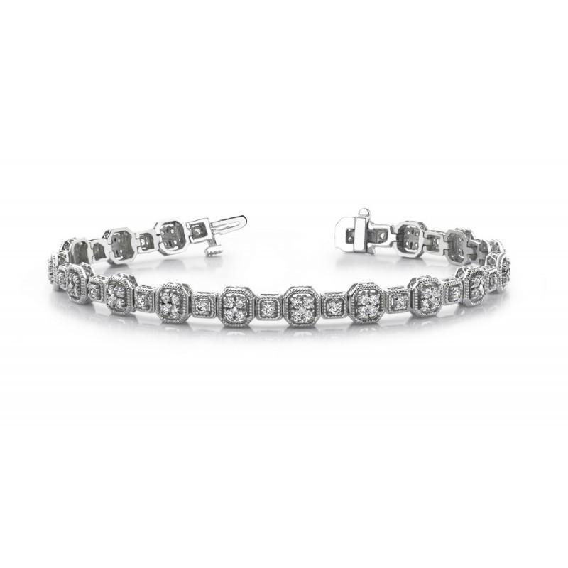 Tennis Bracelet White Gold Jewelry Tennis Bracelet Round Diamonds 5 Carats