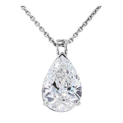 White Gold Pear Cut Diamond Ladies Solitaire Pendant Jewelry 2 Ct.
