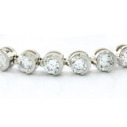 Tennis Bracelet White Gold Prong Diamonds Basic Tennis Bracelet