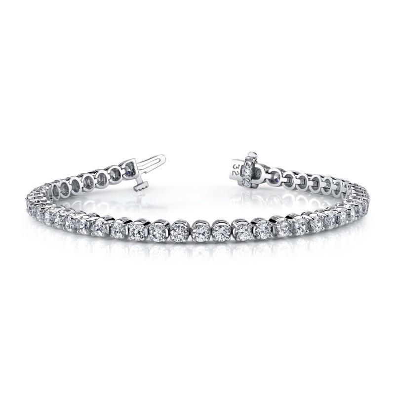 White Gold Prong Diamonds Basic Tennis Bracelet 6.90 Carats