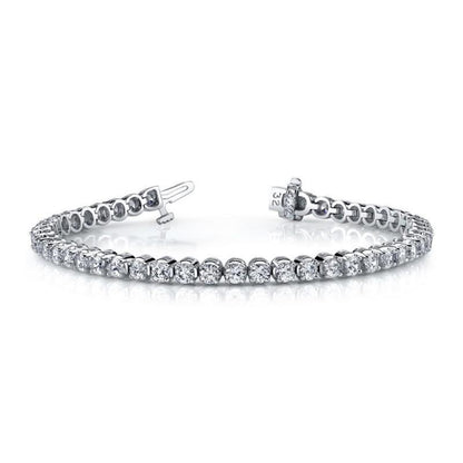 White Gold Prong Diamonds Basic Tennis Bracelet 6.90 Carats