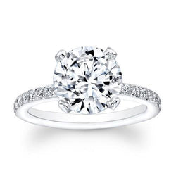 Sparkling Round 3.80 Carats Diamond Solitaire Ring With Accents