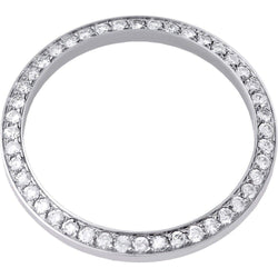 White Gold Round Custom Mined Natural Real Diamond ( Not Lab Grown ) To Fit Rolex Date All Watch Models