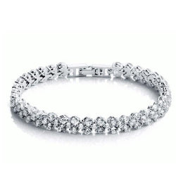 White Gold Round Cut Sparkling 4 Carats Lab Grown Diamonds Tennis Bracelet