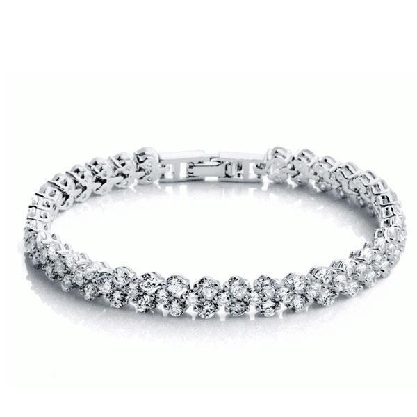 White Gold Round Cut Sparkling 4 Carats Diamonds Tennis Bracelet Tennis Bracelet