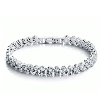 White Gold Round Cut Sparkling 4 Carats Diamonds Tennis Bracelet Tennis Bracelet