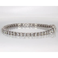 Genuine  White Gold Round Diamond Tennis Bracelet Lady Fine Jewelry 7 Ct