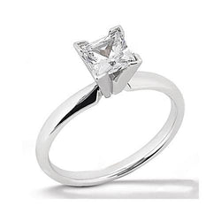 White Gold Solitaire Princess Cut Diamond Ring 2.51 Ct.