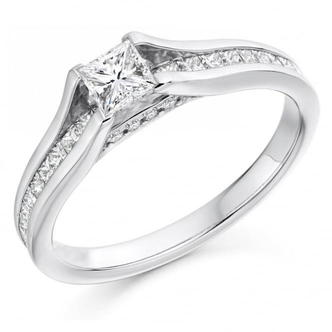 White Gold  Solitaire With Accent 2.60 Carats Diamonds Wedding Ring Solitaire Ring with Accents