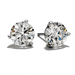 White Gold Sparkling 1.70 Ct Round Natural Earth Mined Diamond Stud Earring Women Jewelry