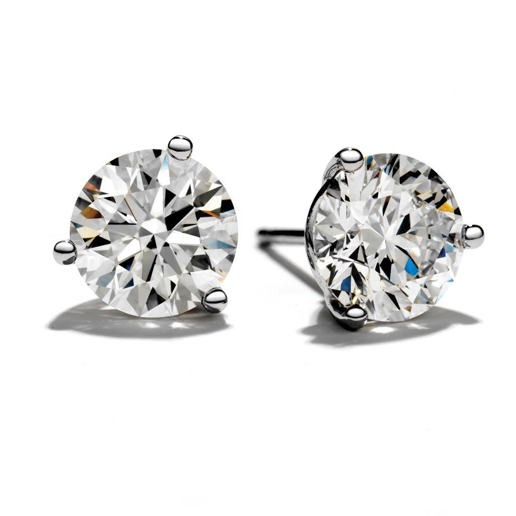  Sparkling New High Quality Wedding Stud Earrings White Gold Diamond