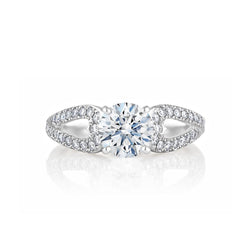 Sparkling Brilliant Cut Natural Earth Mined Diamond Solitaire Ring With Accents 2.80 Carats