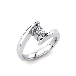 White Gold Sparkling Oval Cut Solitaire Diamond Wedding Ring
