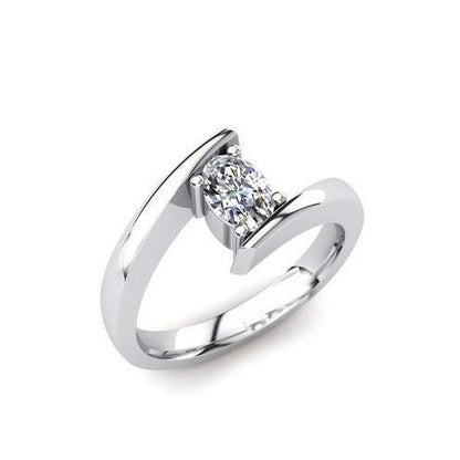 Oval Cut Solitaire Diamond Wedding Ring