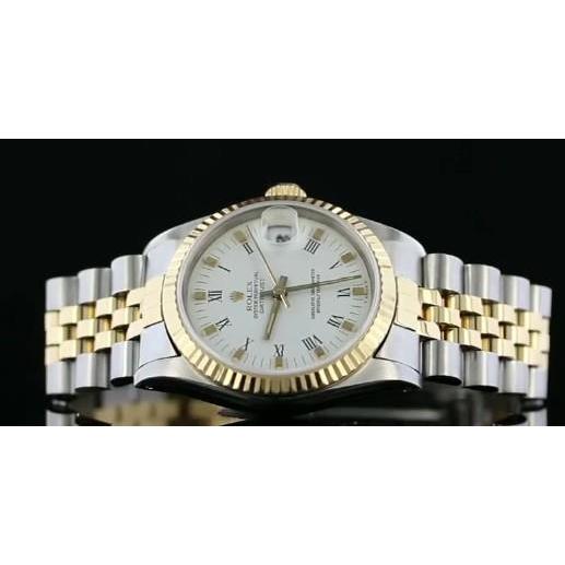 White Stick Dial Rolex Jubilee Bracelet Datejust Watch Gold Ss Rolex