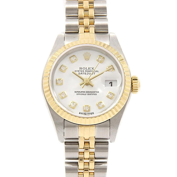 natural round diamond watch front view