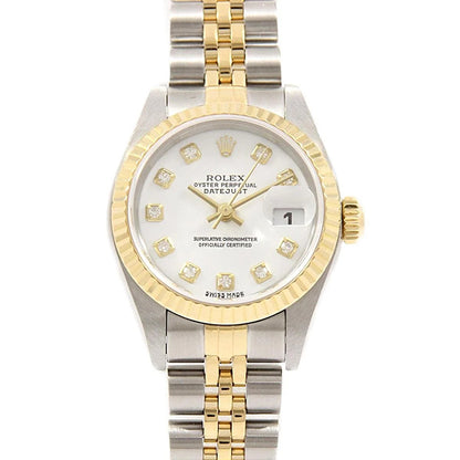 natural round diamond watch front view
