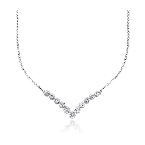 Women 2 Carats Round Cut Sparkling Diamonds Necklace White Gold 14K Necklace