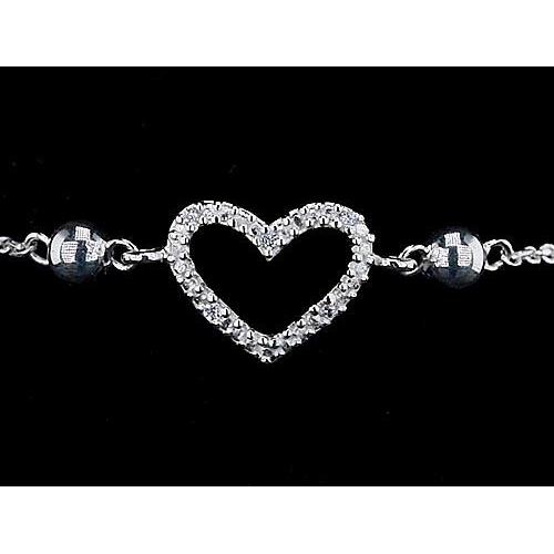 Women Bracelet Diamond Heart Shaped 2 Carats Jewelry Tennis Bracelet