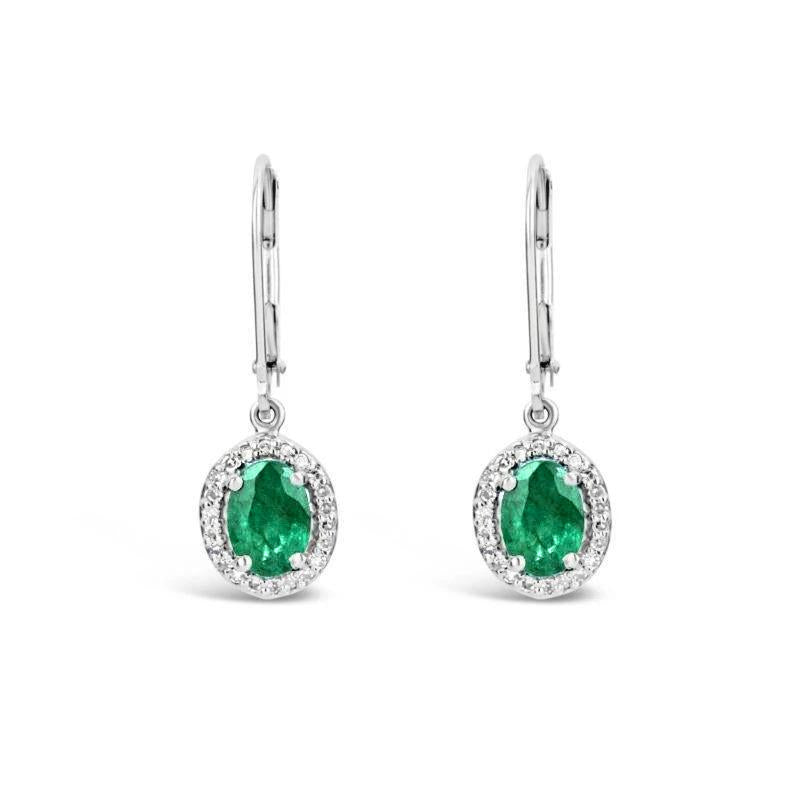 Women Dangle Earrings White Emerald And Diamonds  Gemstone Earring
