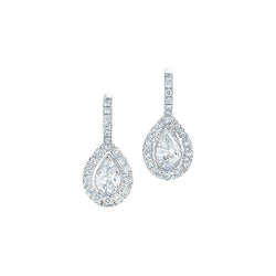 Women Dangle Earrings 3.00 Carats Sparkling Diamonds White Gold