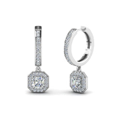 New Diamond Women Dangle Earrings Prong Set 3 Carat White Gold 14K