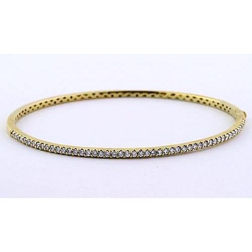 Women Diamond Bangle 5 Carats Yellow Gold 14K Jewelry New Bangle