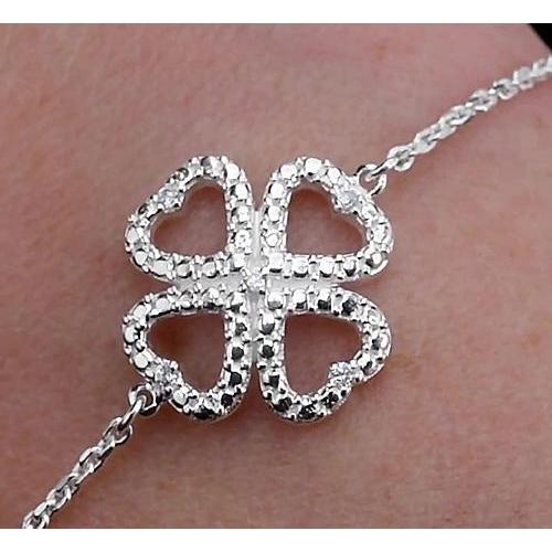 Women Diamond Bracelet 2 Carat Heart Shape Jewelry New Tennis Bracelet