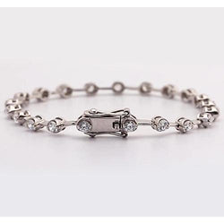 Genuine  Women Diamond Bracelet 6 Carats F Vs1 Jewelry 14K