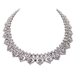 Women Necklace 110 Ct Sparkling F Vvs1 Diamonds White Gold 14K