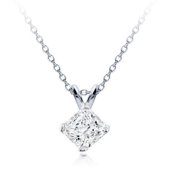Women Radiant Cut Solitaire Diamond Pendant White Gold Jewelry 1.5 Ct Pendant