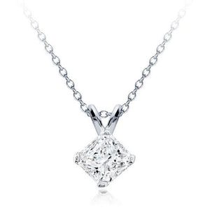 Women Radiant Cut Solitaire Diamond Pendant White Gold Jewelry 1.5 Ct Pendant