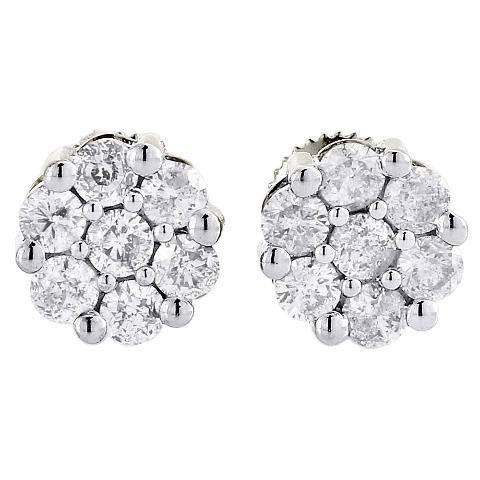Women Round Diamond Stud Halo Earring 3.5 Carats White Gold Jewelry Halo Stud Earrings