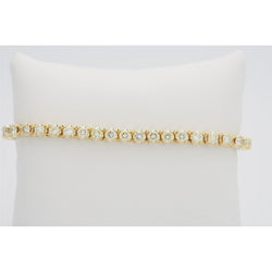 Women Round Lab Grown Diamond Tennis Bracelet Solid Yellow Gold Jewelry 5 Ct