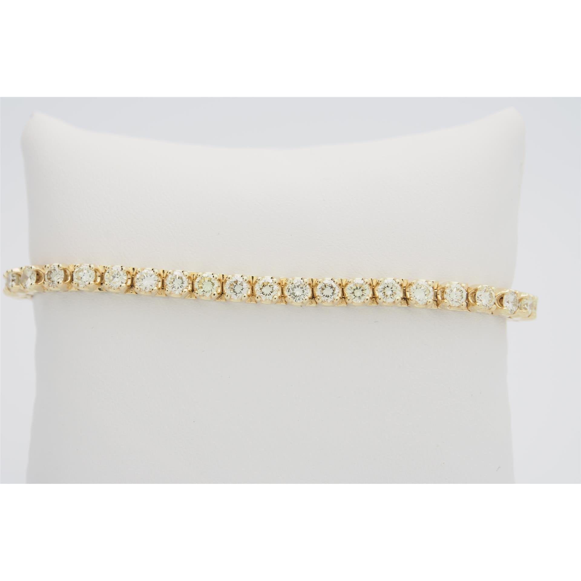 Women Round Diamond Tennis Bracelet Solid Yellow Gold Jewelry 5 Ct Tennis Bracelet