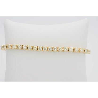 Women Round Diamond Tennis Bracelet Solid Yellow Gold Jewelry 5 Ct Tennis Bracelet