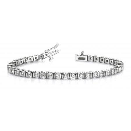 Women Sparkling 7.5 Ct Round Cut Diamonds Tennis Bracelet White Gold Tennis Bracelet