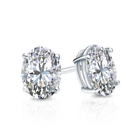 Fancy Sparkling Women Stud Oval Diamond Earring Fine Jewelry 