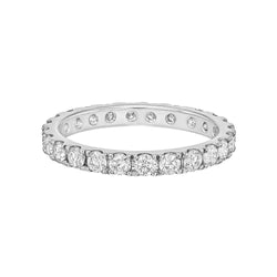 White Gold Round Natural Earth Mined Diamond Eternity Wedding Band 3.75 Carats