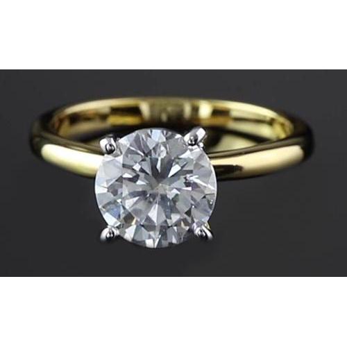 Cut High Quality Sparkling Unique Solitaire White Gold Diamond Ring 