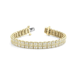 Real  Yellow Gold 14K Round Brilliant Cut 7 Carats Diamonds Bracelet