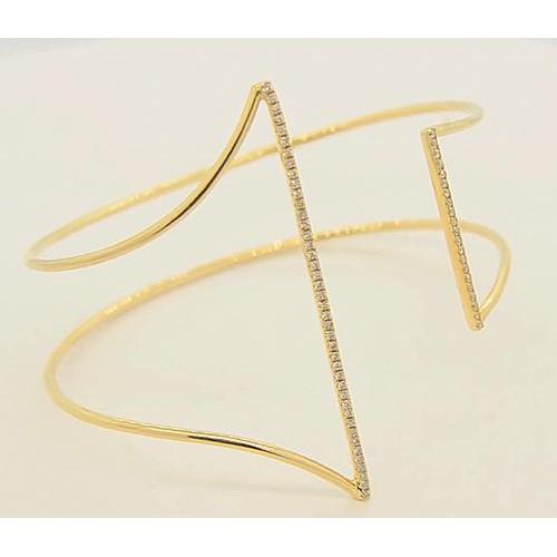 Yellow Gold Bangle 1.50 Carats Women Jewelry New Bangle