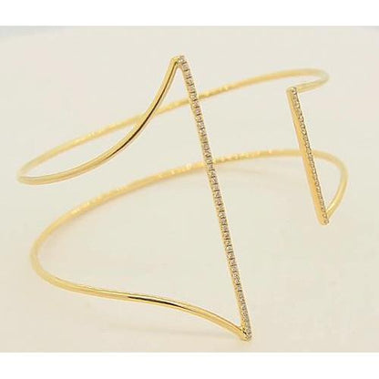 Yellow Gold Bangle 1.50 Carats Women Jewelry New Bangle