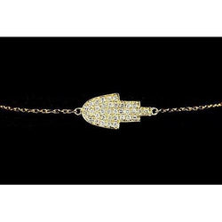 Yellow Gold Bracelet 2 Carats Women Jewelry 14K Hamsa Jewelry