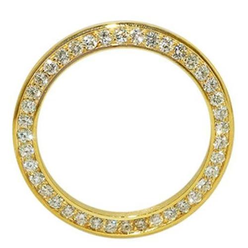 Yellow Gold Custom Diamond Bezel To Fit Rolex Datejust  Watch 2 Ct. Watch Bezel