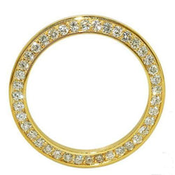 YG 14K Diamond Prong Set Bezel to Fit Rolex Date 34 Mm Watch 2.5 Ct.